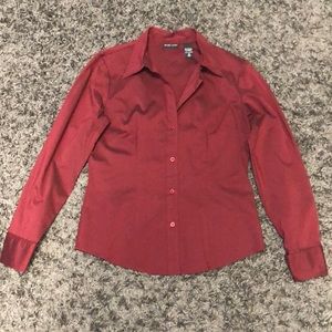 New York & Company City Stretch Red Dress Shirt